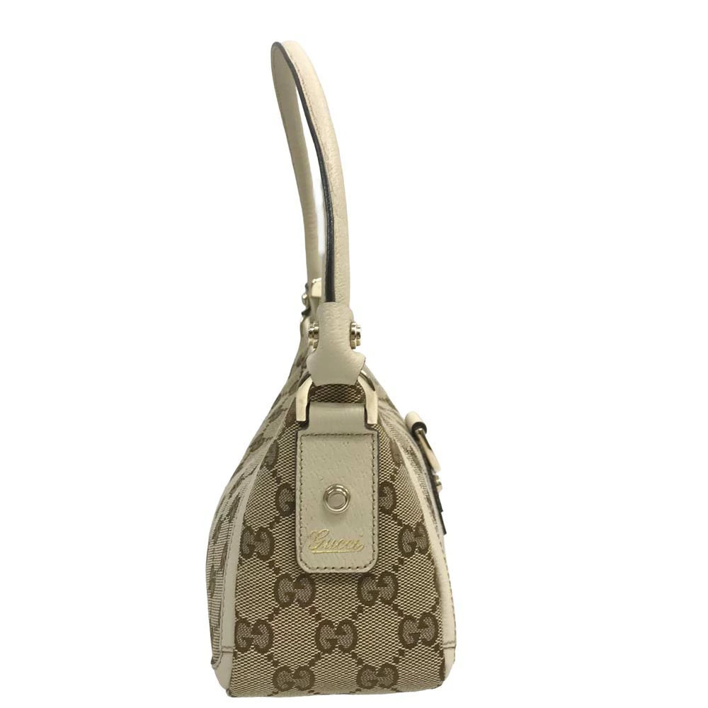 Gucci One Shoulder Hobo Bag Abbey Shoulder GG Brown White - Picture 4 of 10